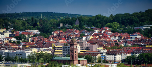 Panoramablick über die Goldstadt Pforzheim in Baden-Wuerttemberg, Deutschland