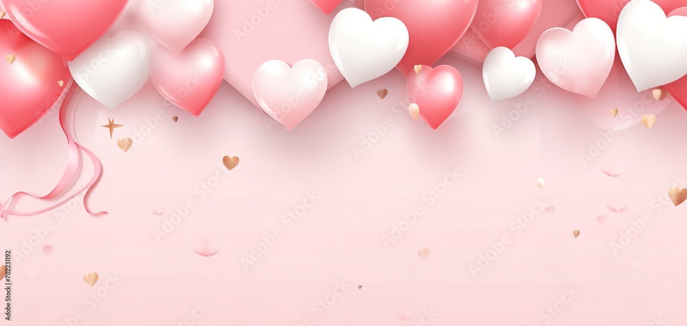 Valentines Day banner. Holiday Background. Heart Background. Love Background.