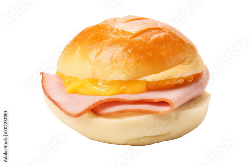 Ham and egg bun on Transparent Background
