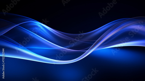 A neon blue background with abstract waves