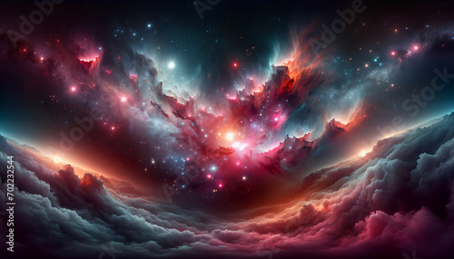 Beauty of star clusters in the Galactic Wilderness, illuminated by the interstellar contrast of rose and grey