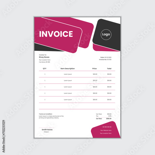 Corporate business invoice design template 