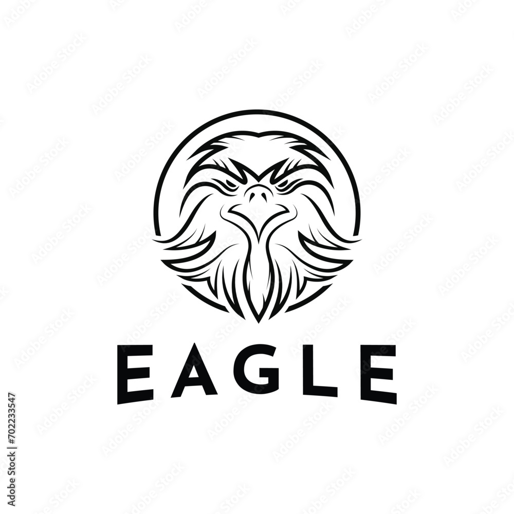 Eagle head with circle logo design idea