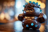 A whimsical cartoon creature comes to life in the form of a delicious chocolate toy, bringing joy and playfulness to all who behold its charming animal figure