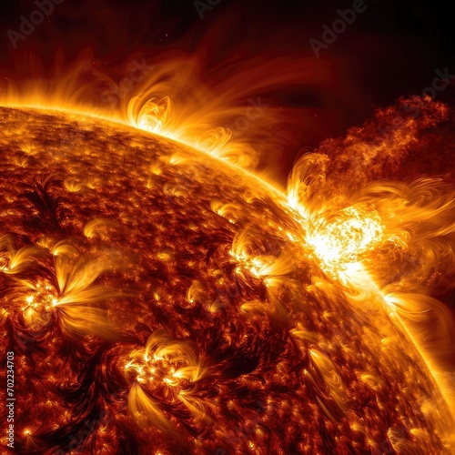 Electromagnetic storm on the sun