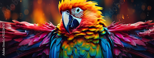 Nature's Palette: Raindrops on a Rainbow Parrot © Manuel