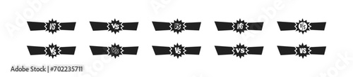 VS icon set. Versus logo letters collection. Logo for game, match, fight, competition, battle. Vector EPS 10