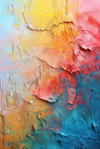 Wet colorful plaster paint on wall for background