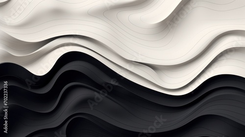 A black and white abstract background with wavy lines