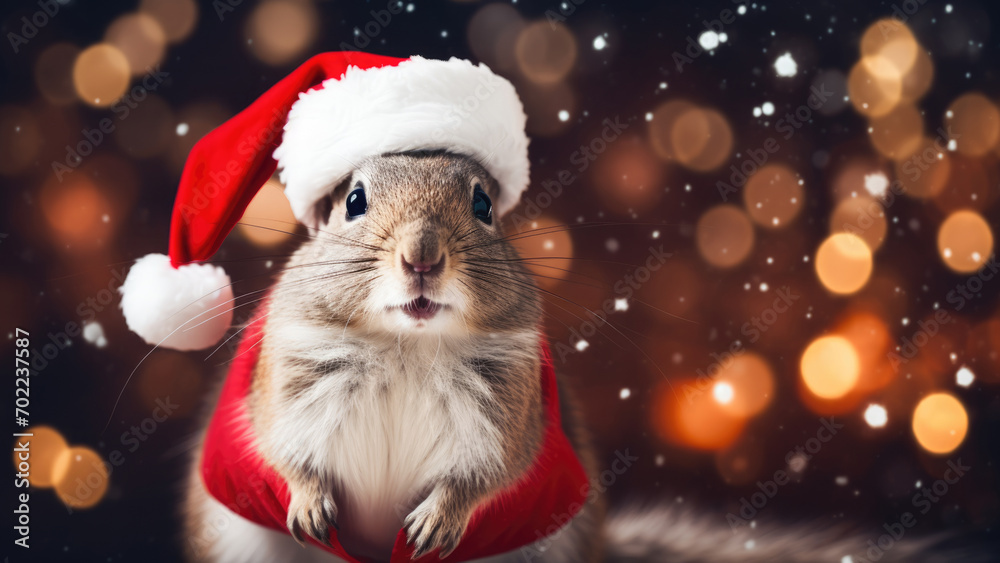 Festive Furry Friend: Santa Squirrel