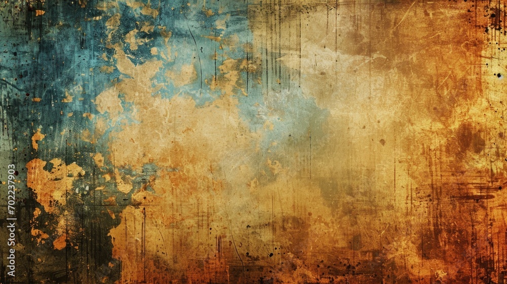 A Grungy Background With Blue and Yellow Colors