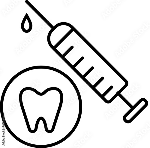 Tooth Syringe Outline Icon