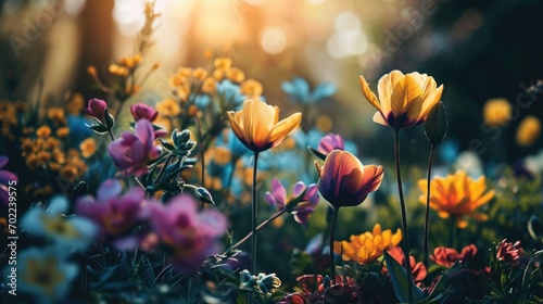 A Colorful Collection of Wildflowers in a Lush Green Meadow