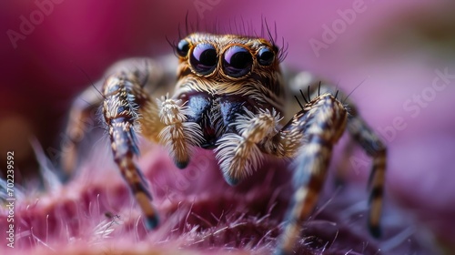 A Jumping Spider on a Beautiful Flower