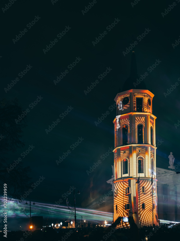 Vilnius, Lithuania - 01 01 2024: Celebrating the New Year 2024 on