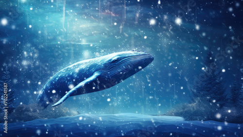 Snowy Symphony: Whale in Winter Wonderland