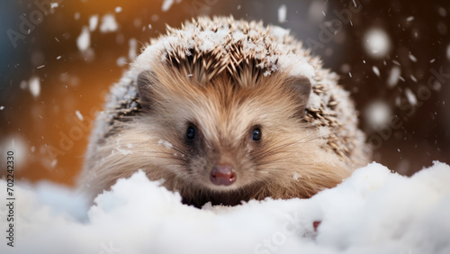 Snowy Spikes Serenade: Hedgehog in the Christmas Snowfall