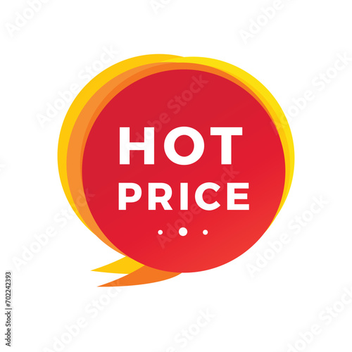 Hot price banner speech bubble icon. Flat promotion banner, price tag, hot sale, offer, price. Hot offer badge. vector illustration.