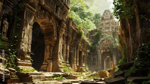 The Mystical Ruins of an Ancient Temple in the Heart of the Jungle © FryArt