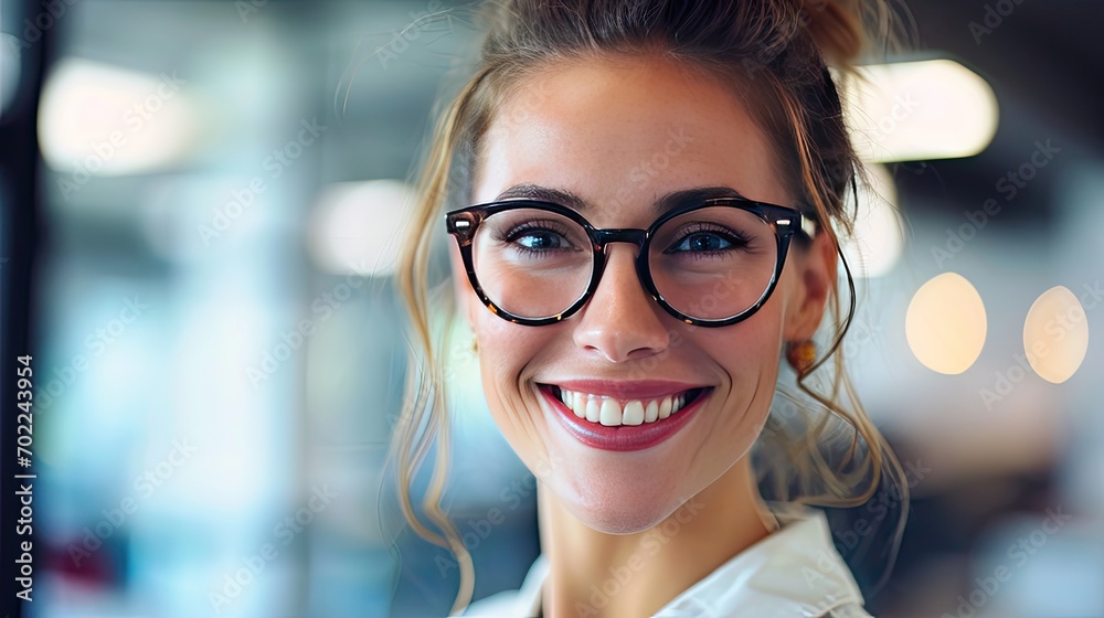 Smiling businesswoman in office Smiling businesswoman in office