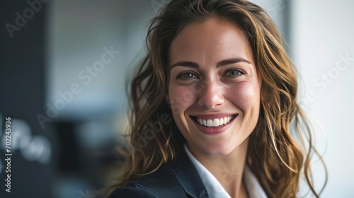 Smiling businesswoman in office