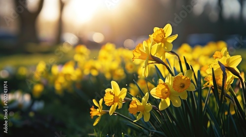 Yellow Flowers in a Beautiful Green Landscape