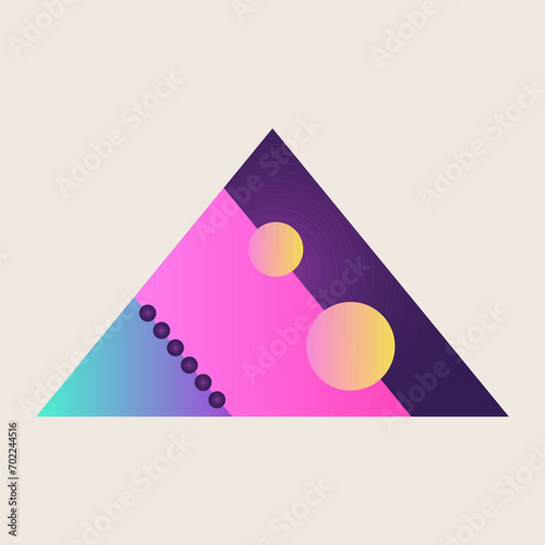 Triangle Cone Pyramid Abstract Gradient Texture Color Geometric Graphic Shape Element Icon Design photo