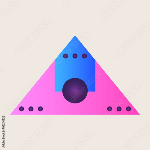 Triangle Cone Pyramid Abstract Gradient Texture Color Geometric Graphic Shape Element Icon Design photo