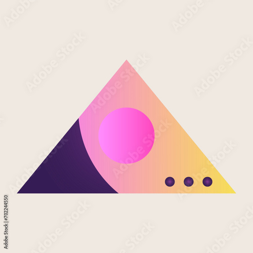 Triangle Cone Pyramid Abstract Gradient Texture Color Geometric Graphic Shape Element Icon Design photo