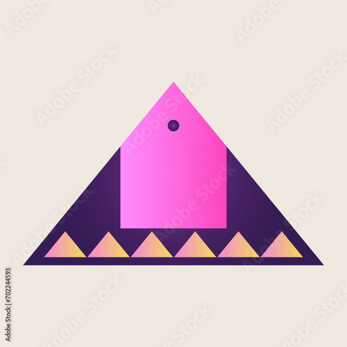 Triangle Cone Pyramid Abstract Gradient Texture Color Geometric Graphic Shape Element Icon Design photo