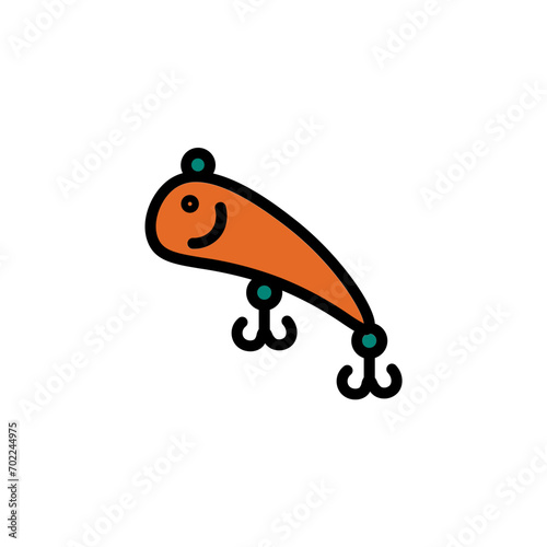 Fish Fishing Lures Filled Outline Icon