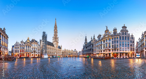 Brussels, Belgium at Grand Place with the Town Hall photo