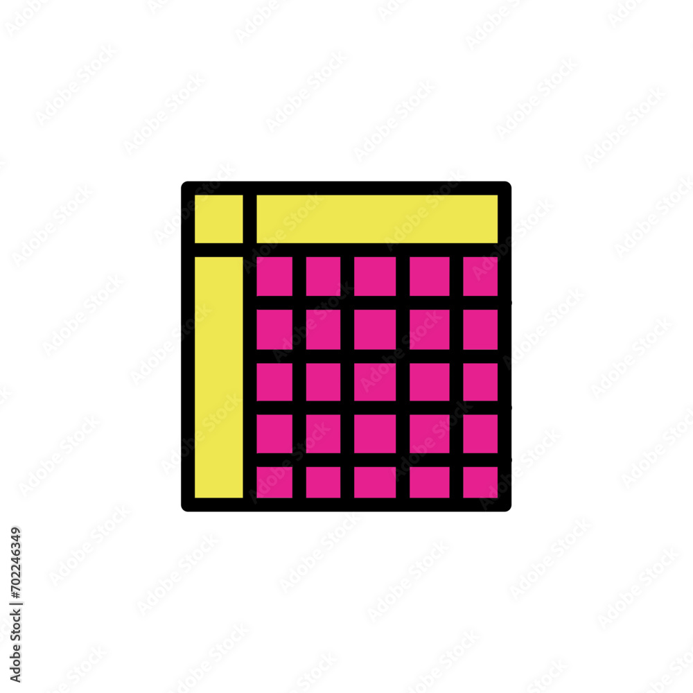 Grid Align Page Filled Outline Icon Grid Align Page Filled Outline Icon