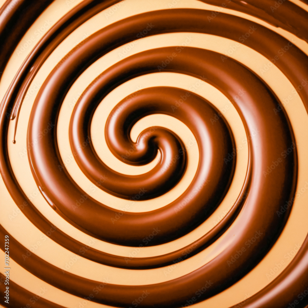 close up of chocolate swirl on brown background - sweet food and drink close up of chocolate swirl on brown background - sweet food and drink