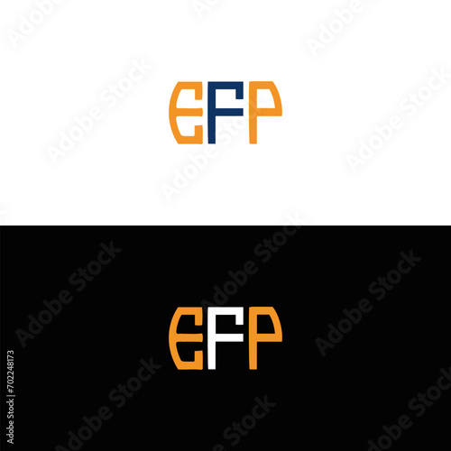 EFP logo. E F P design. White EFP letter. EFP, E F P letter logo design. Initial letter EFP linked circle uppercase monogram logo. E F P letter logo vector design.	
 photo