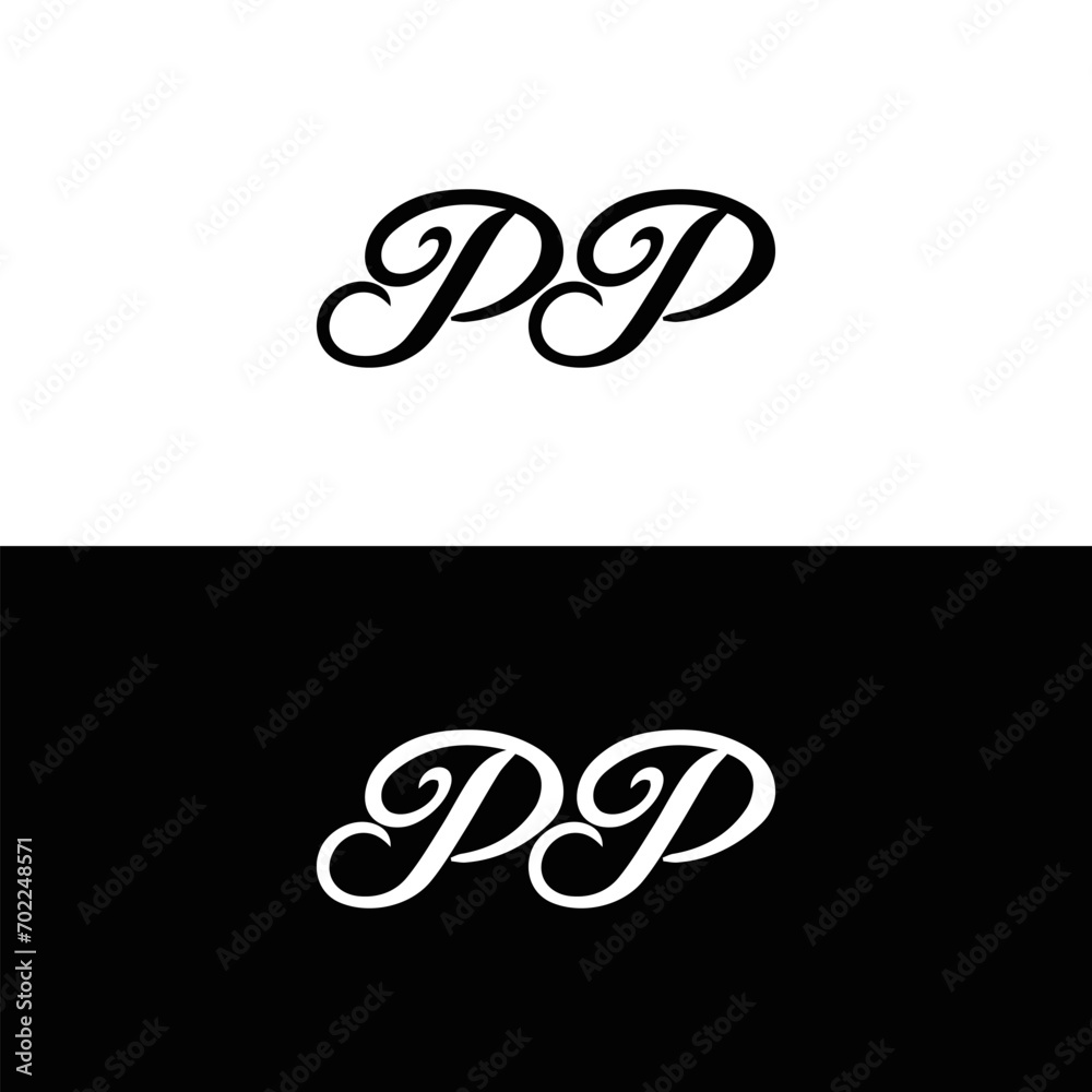 PP logo. P P design. White PP letter. PP, P P letter logo design. Initial letter PP linked circle uppercase monogram logo. P P letter logo vector design.	
