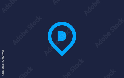 letter d with location logo icon design vector design template inspiration