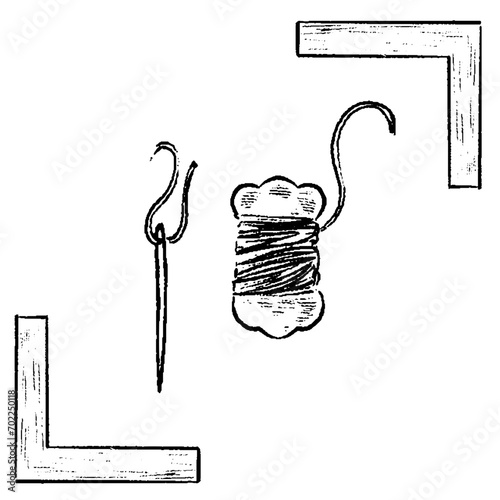Book binding Tool Needle and thread - vector