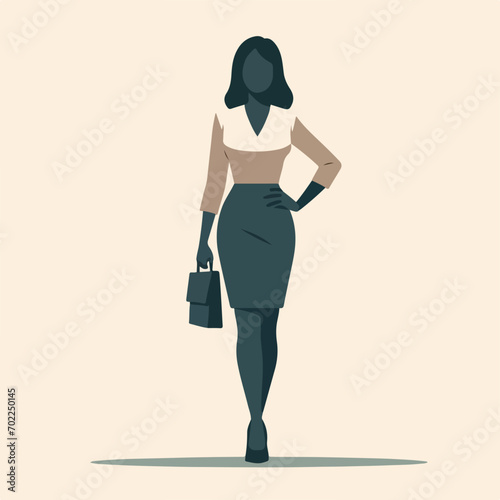 silhouette of a business person. flat and minimalist design