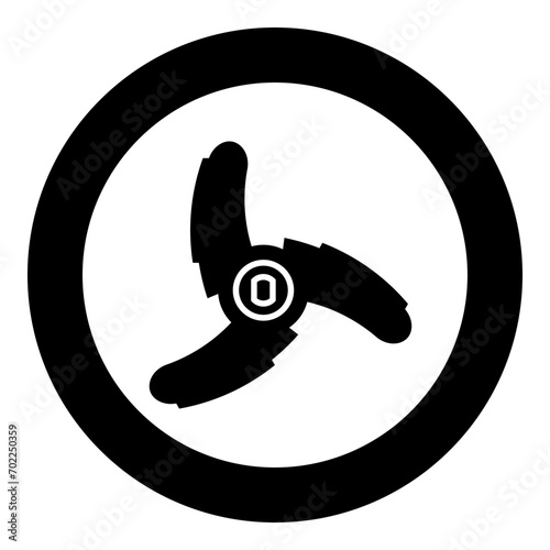 Knife for meat grinder mincer chopper accessory spare component part icon in circle round black color vector illustration image solid outline style