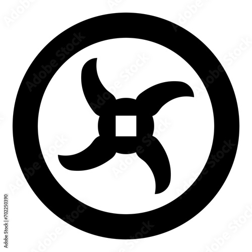 Knife for meat grinder mincer chopper accessory spare component part icon in circle round black color vector illustration image solid outline style