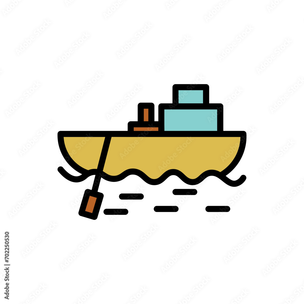 Fishing Boat Sea Filled Outline Icon Fishing Boat Sea Filled Outline Icon