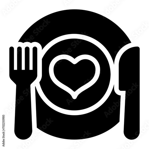 romantic dinner glyph icon