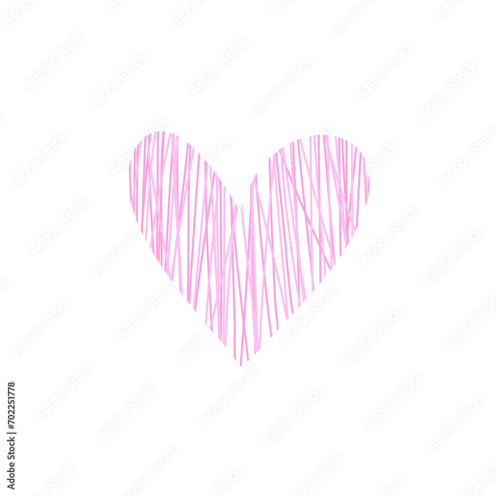 Doodle Hand Drawn love heart 