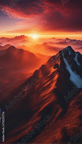 A Breathtaking Sunrise Over A Mountain Range