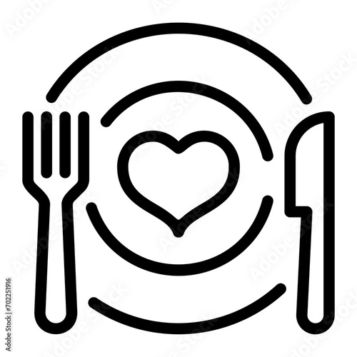 romantic dinner line icon