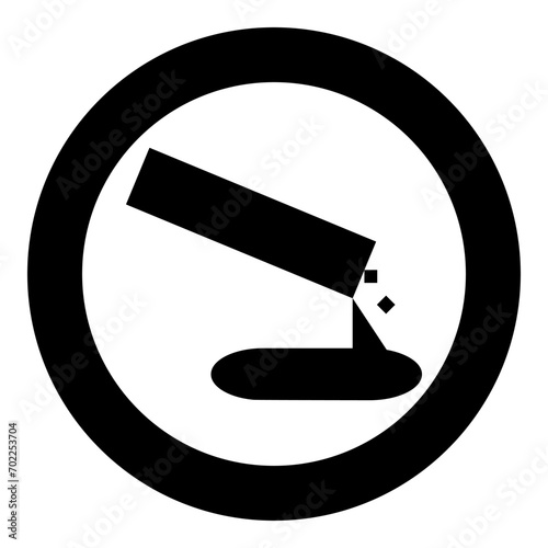 Concrete pours casting icon in circle round black color vector illustration image solid outline style