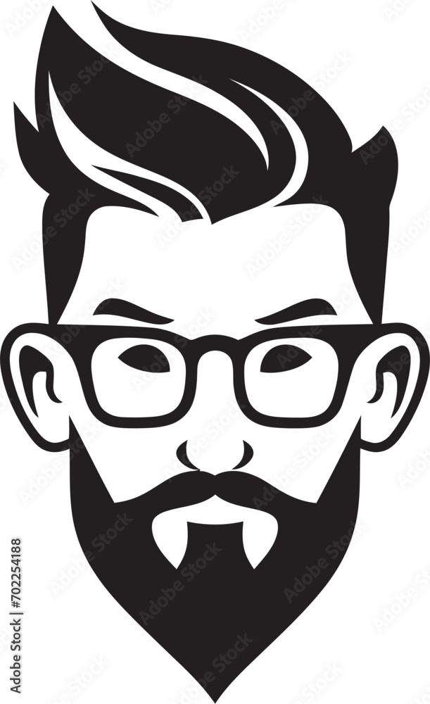 Artistic Urbanite Black Logo Icon of Cartoon Hipster Man Face Retro Chic Fusion Hipster Man Face Cartoon in Black Vector Artistic Urbanite Black Logo Icon of Cartoon Hipster Man Face Retro Chic Fusion Hipster Man Face Cartoon in Black Vector