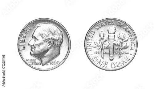 One dime silver coin