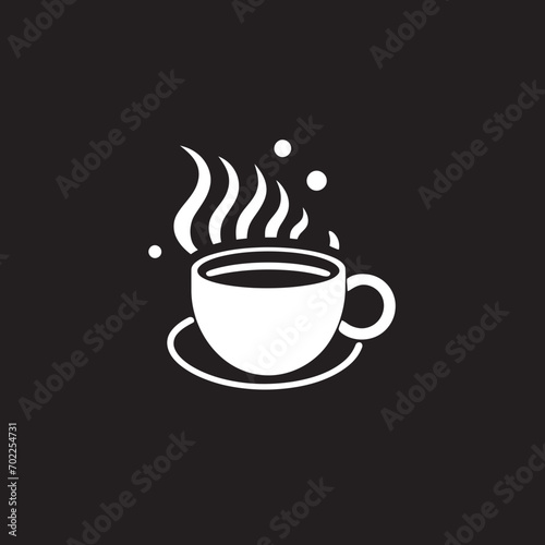 Morning Brew Charm Vector Black Icon Cup Elegant Espresso Black Vector Cup Logo
